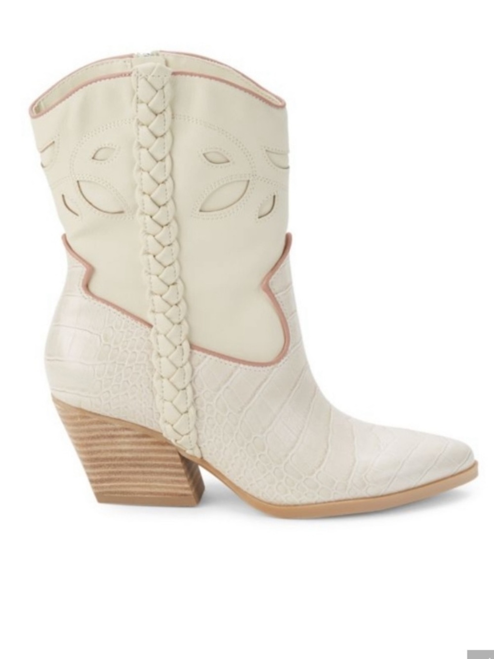Dolce Vita Women's Cream Western Braided Ankle Boot 8.5 BOHO COWGIRL